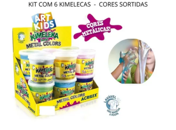 Slime Kimeleca Metalica C/6 180g Acrilex Lavavel Barato